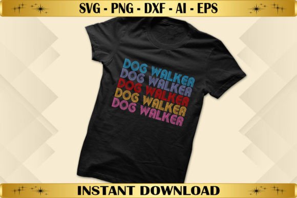Dog Walker Graphics for T-Shirt Designs
