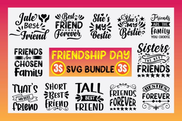 Friendship Day SVG T-shirt Design Bundle