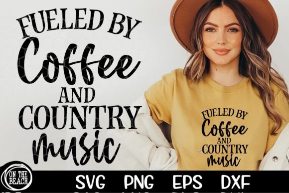 Fueled by Coffee Country Music SVG PNG