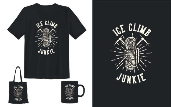 Ice Climbing T-shirt Design Graphics