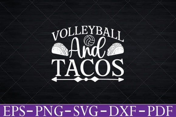 Volleyball and Tacos Distressed T-Shirt Graphics and Crafts